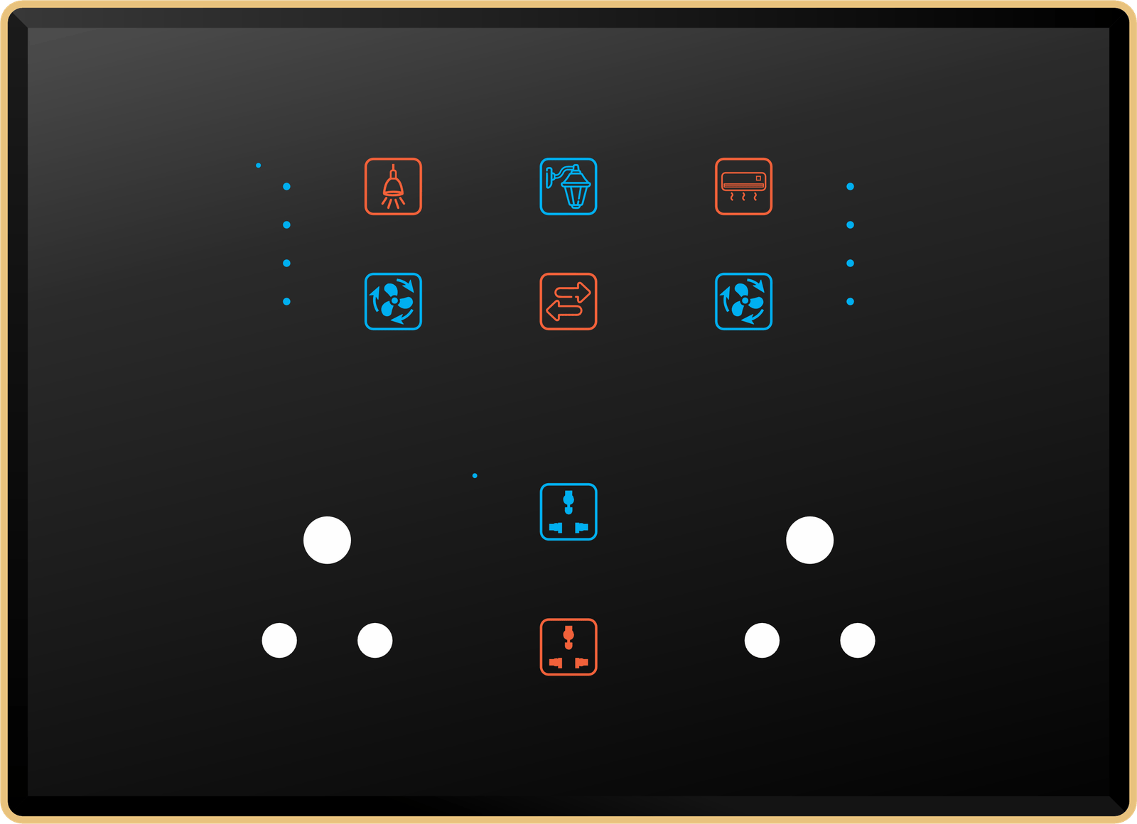 6 Switch 2 Fan 2 Socket (6A)