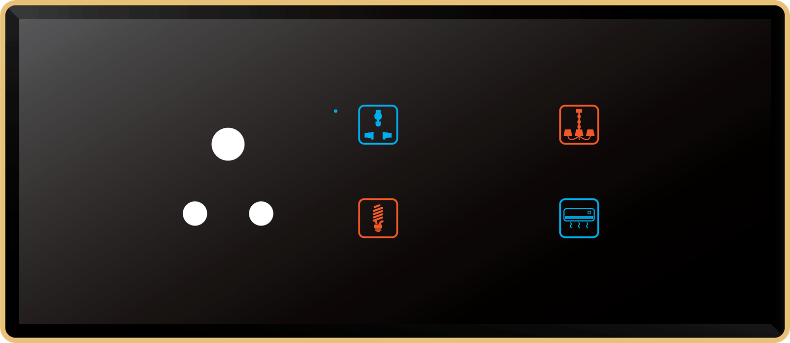 4-dimmer panel, premium glass