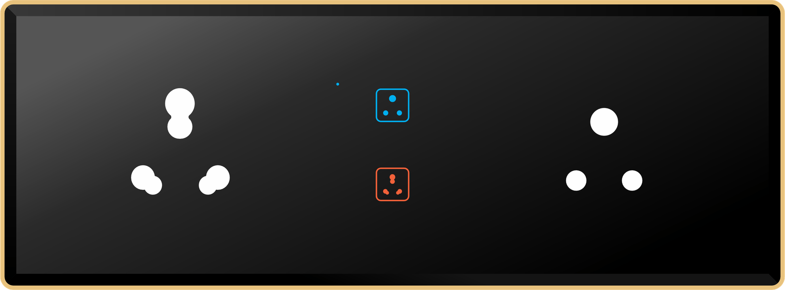 2 Switch (1-16A) 2 Socket (1-16A)