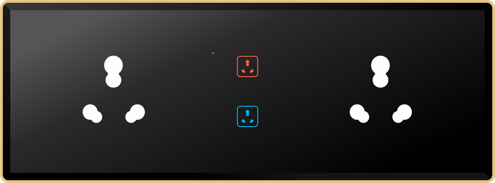 2 Switch (2-16A) 2 Socket (16A)