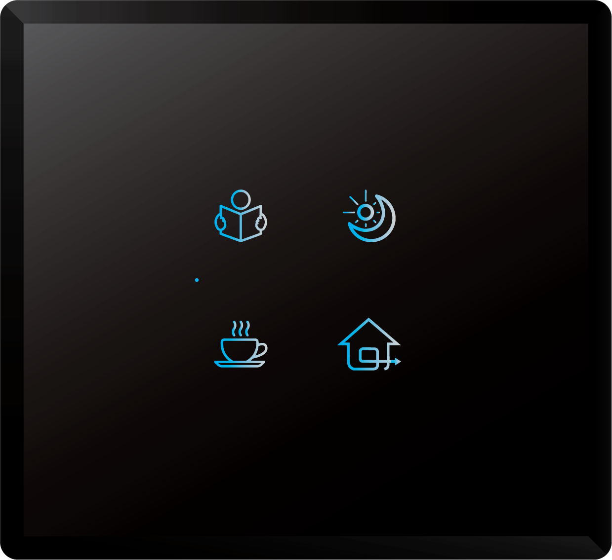 4-scene control panel, glass black