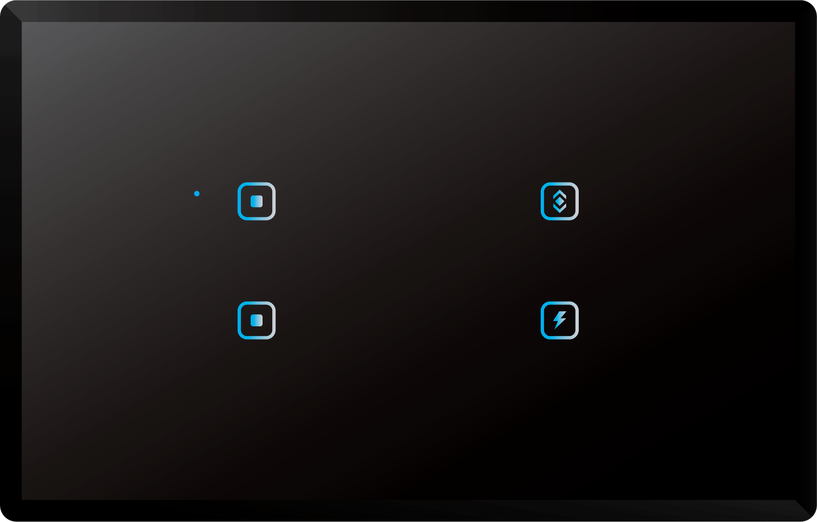 4-switch panel, glass black