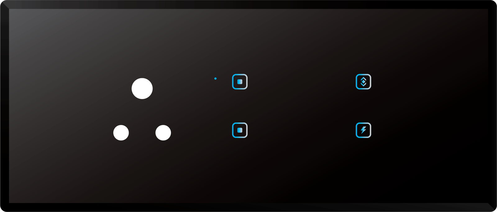 4-dimmer panel, glass black
