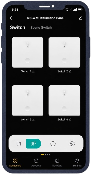 Automateo app · multifunction switches